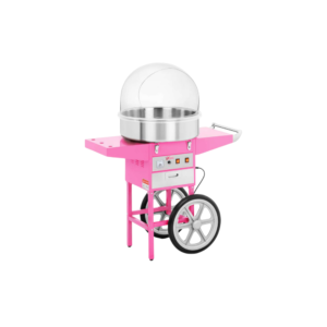 Machine à barbe à papa professionnelle en fonctionnement, disponible à la location à Strasbourg pour événements festifs.