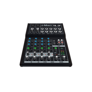 Table de mixage Mackie avec connectiques et faders, en location à Strasbourg pour sonorisation d’événements.